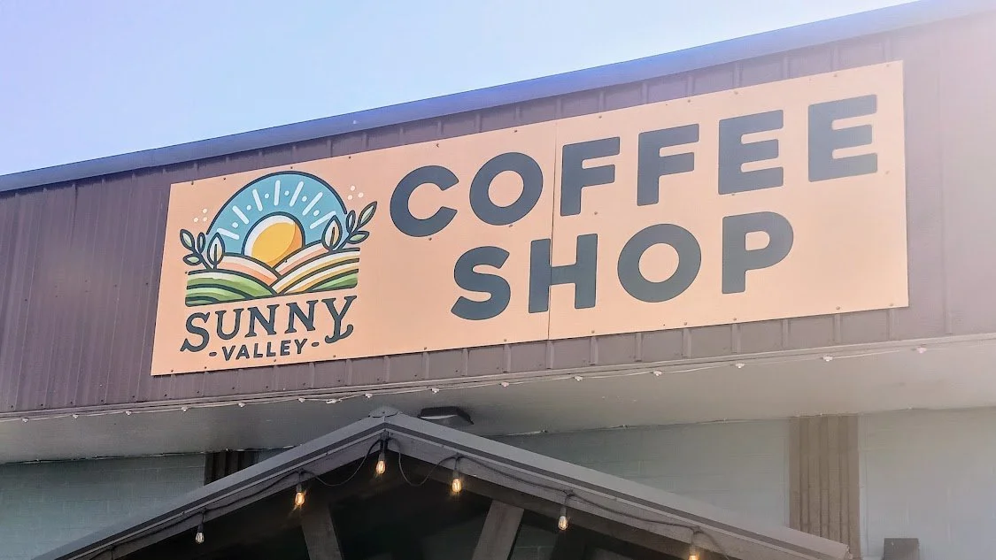 Sign for Sunny Valley Coffee Shop