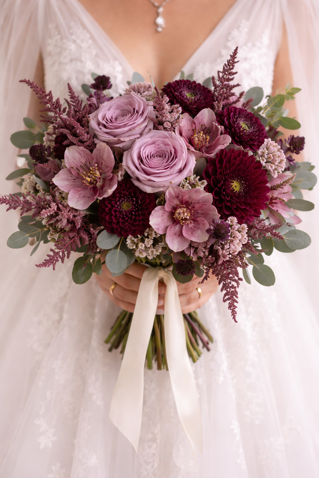 Burgundy Flame Bridal Bouquet