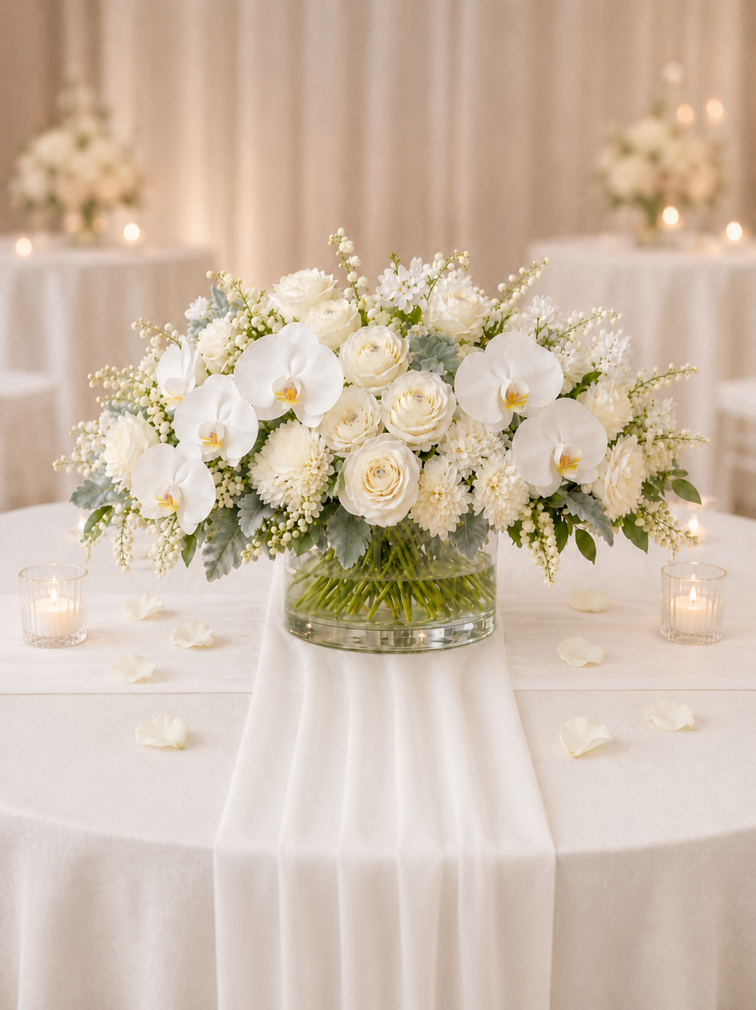 White Opulence Centerpiece