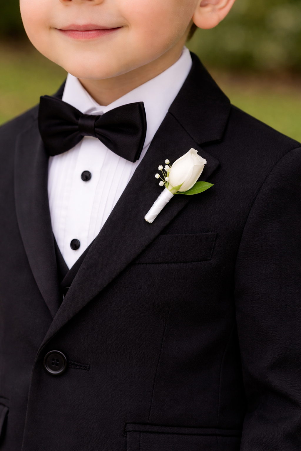 White Opulence Page Boy Boutonniere