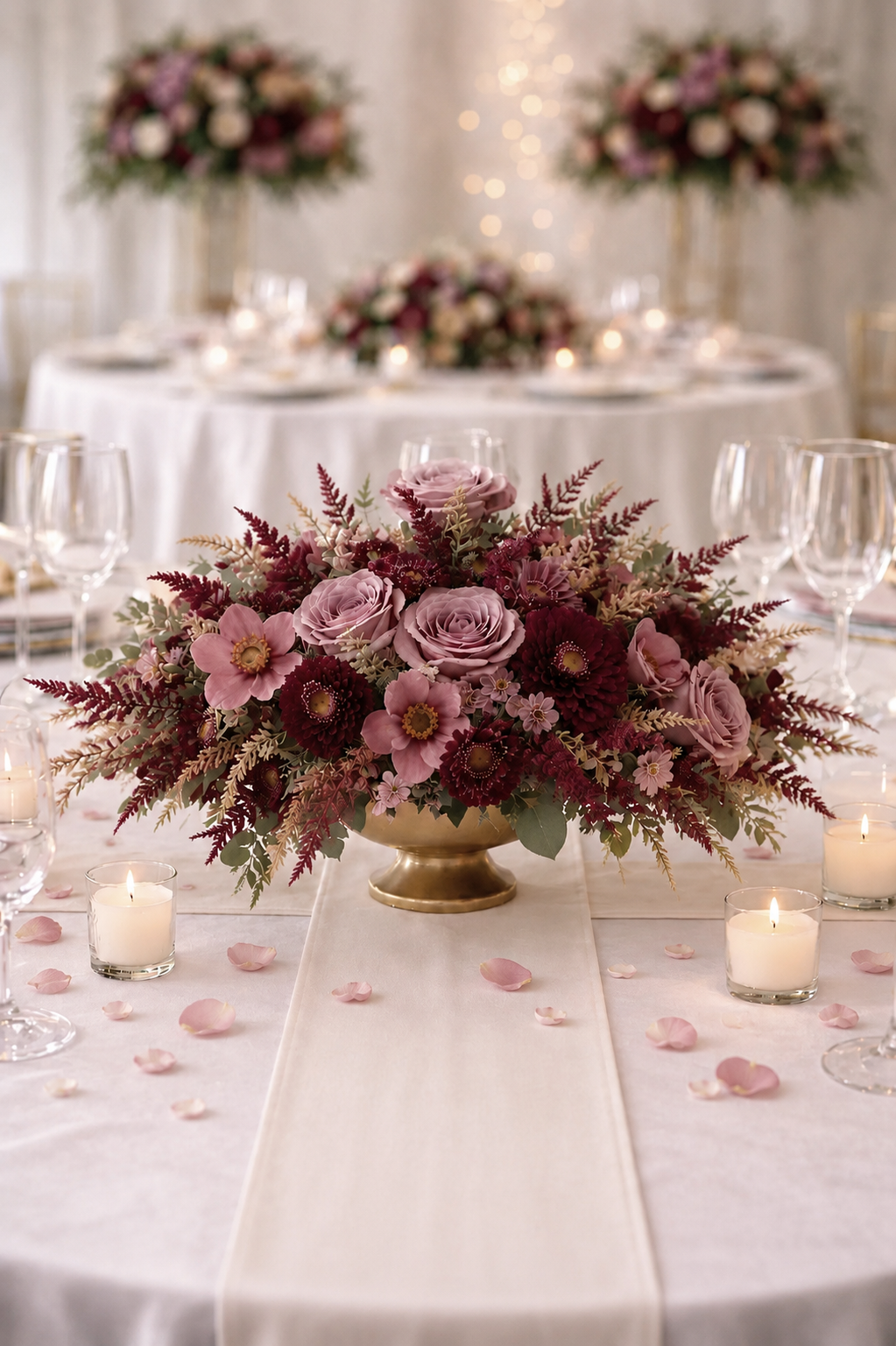 Burgundy Flame Centerpiece