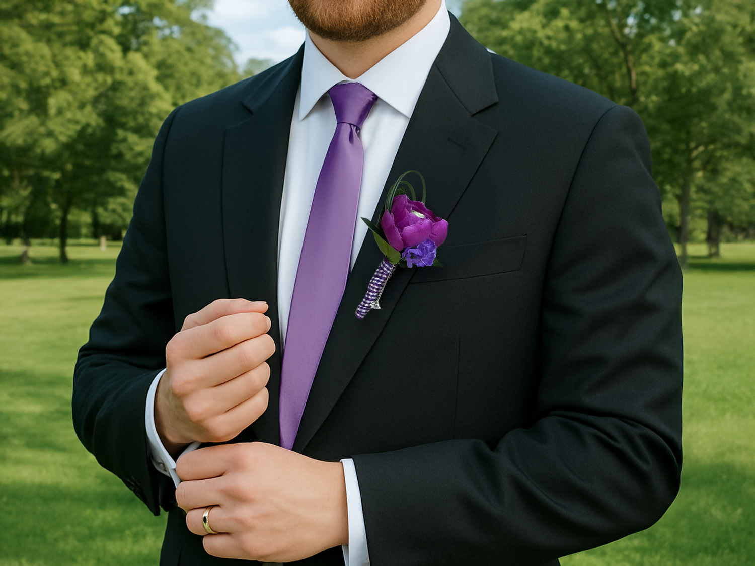 Royal Romance Groomsman Boutonniere