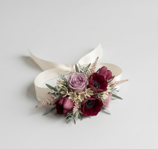 Burgundy Flame Corsage