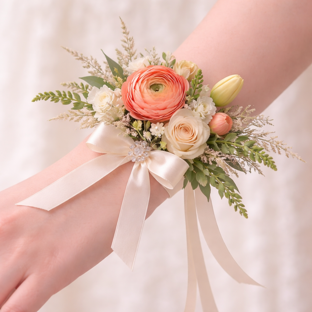 Wild Coral Bloom Corsage
