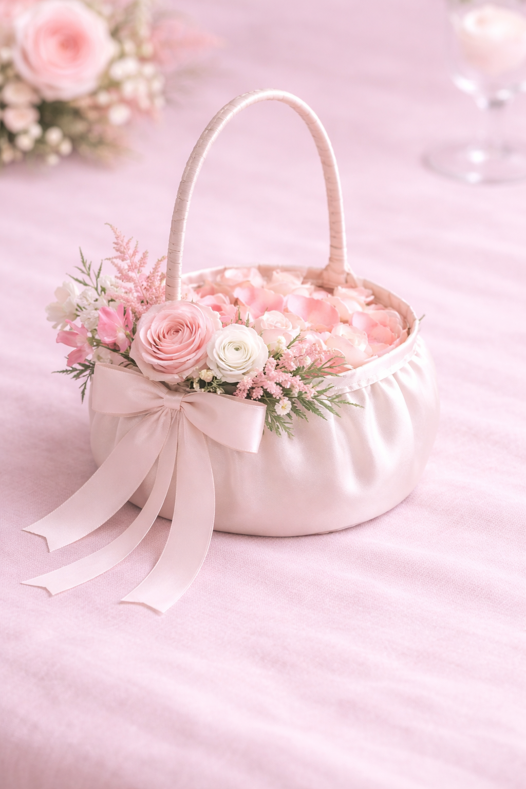 Blush Garden Flower Girl Basket