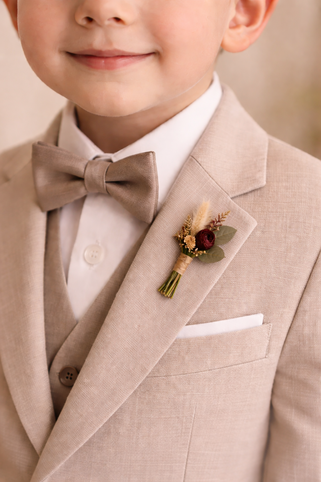 Coffee and Wine Page Boy Boutonniere