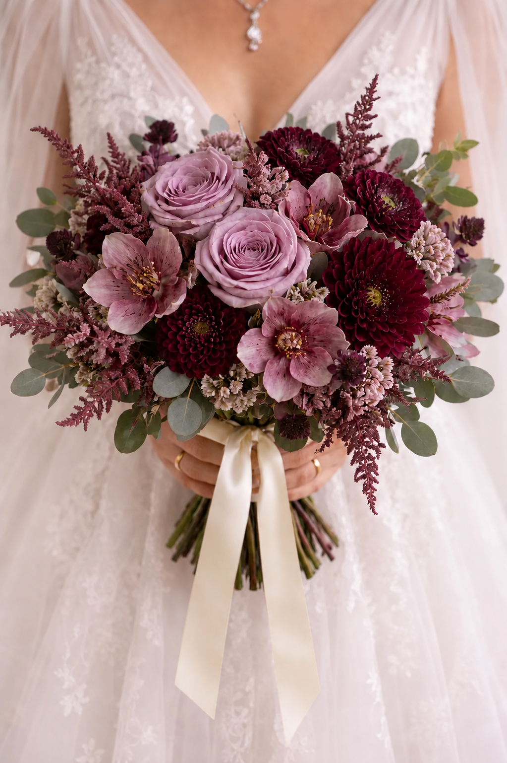 Burgundy Flame Bridal Bouquet