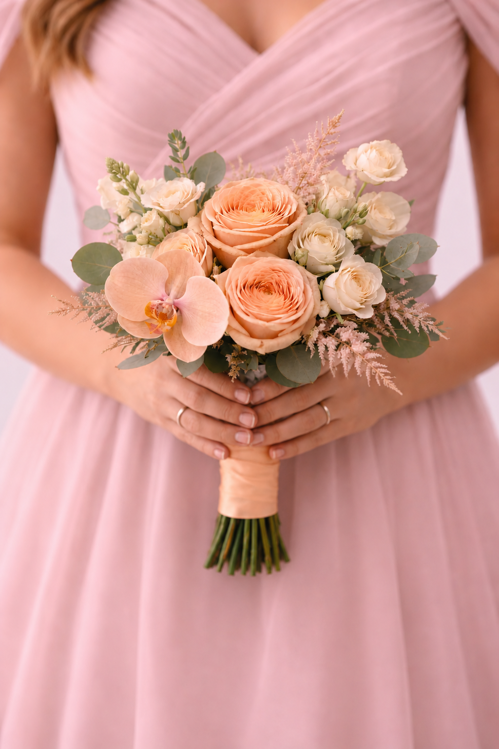 Wild Coral Bloom Bridesmaid  / Maid of Honor  Bouquet