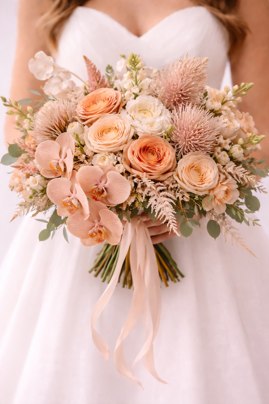 Wild Coral Bloom Bridal Bouquet