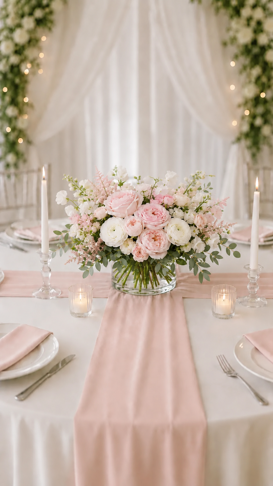 Blush Garden Romance Centerpiece