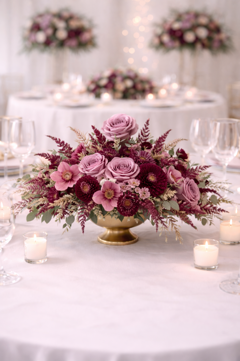 Burgundy Flame Centerpiece