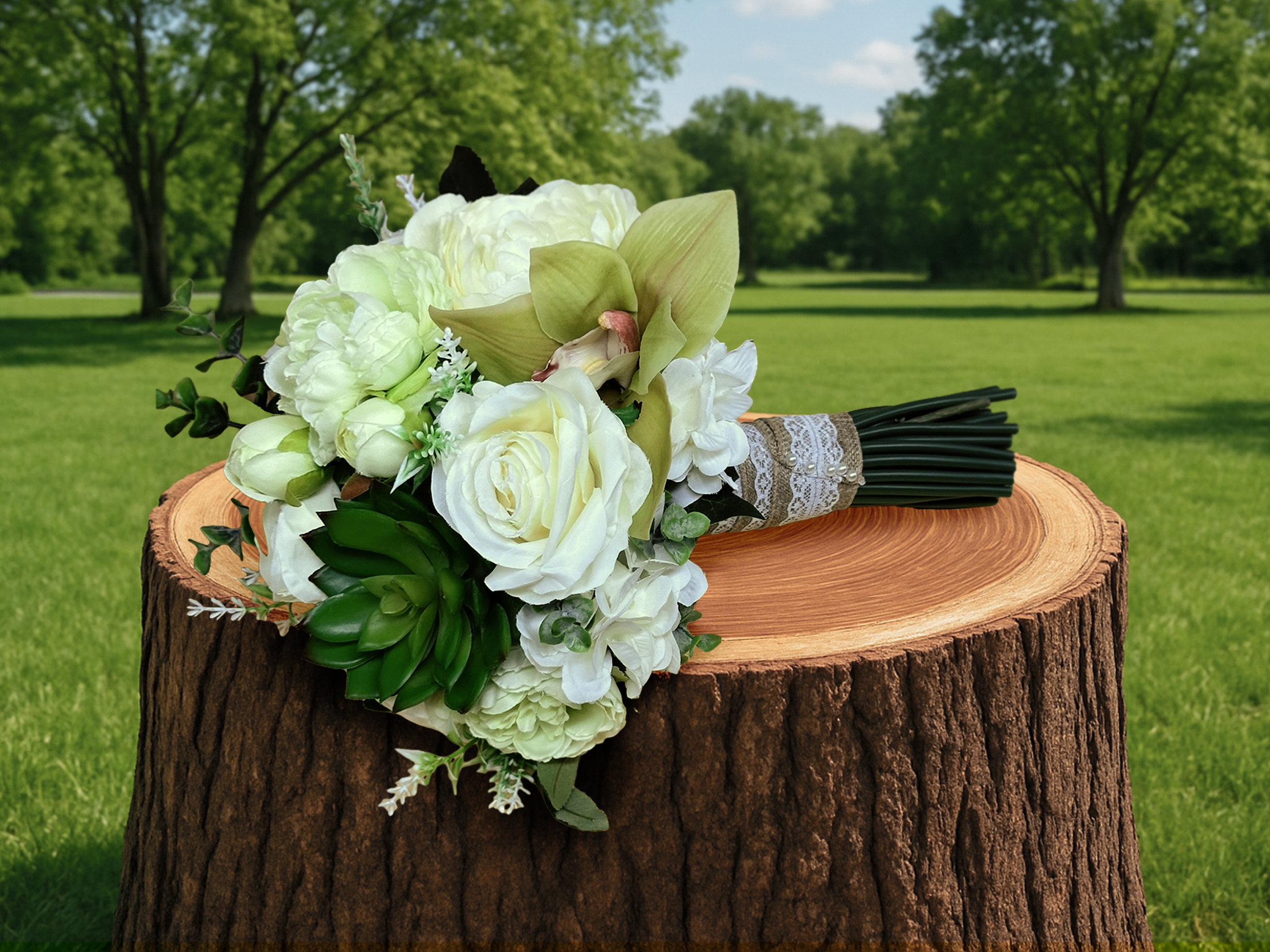 Green and White Bridesmaid Angle 2 Solo.png