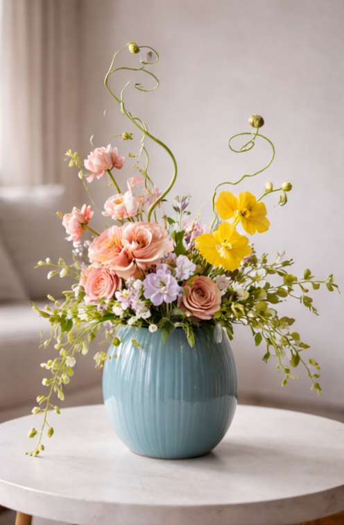 Peach & Yellow Floral Arrangement