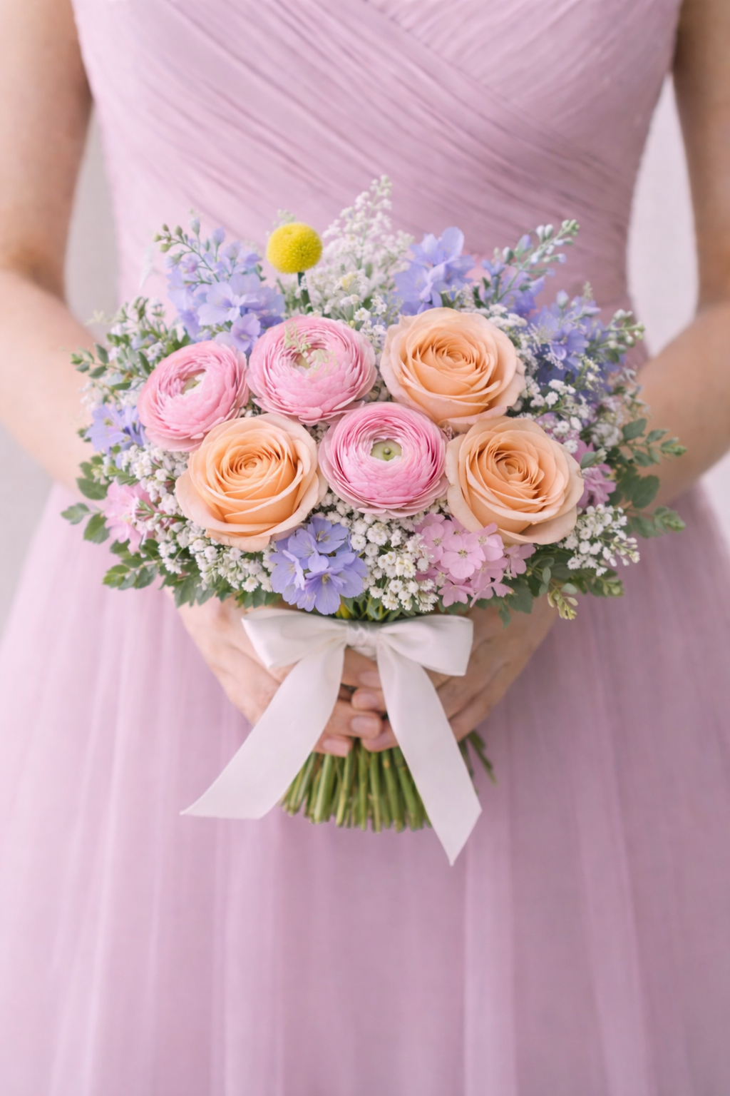 Pastel Petal Garden Bridesmaid Bouquet