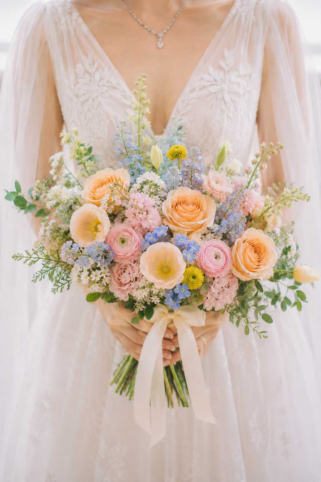 Pastel Petal Garden Bridal Bouquet