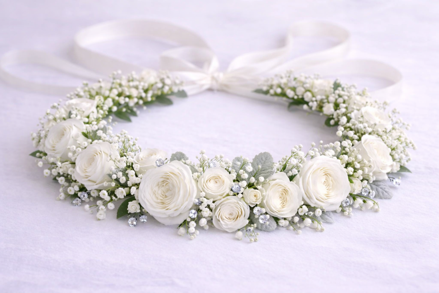 White opulence Flower Crown
