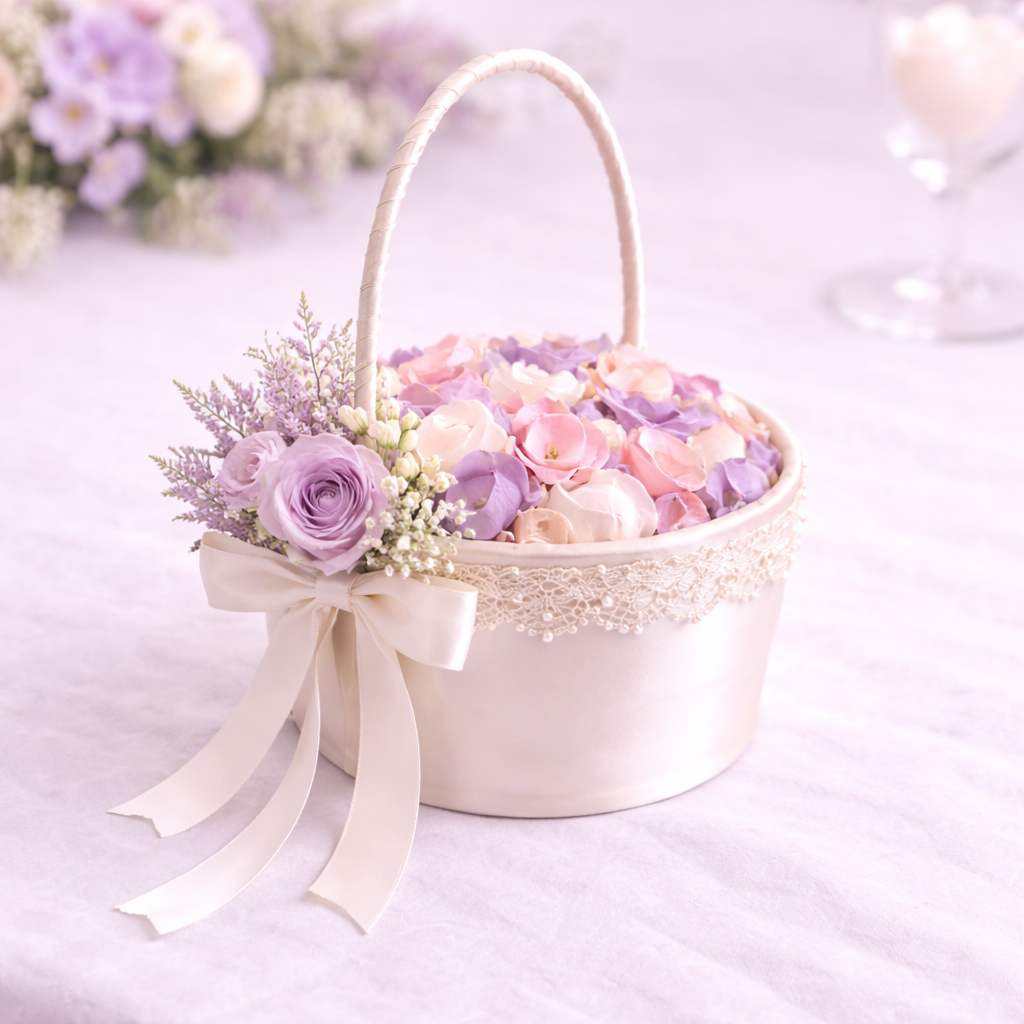 Lilac Whispers Flower Girl Basket