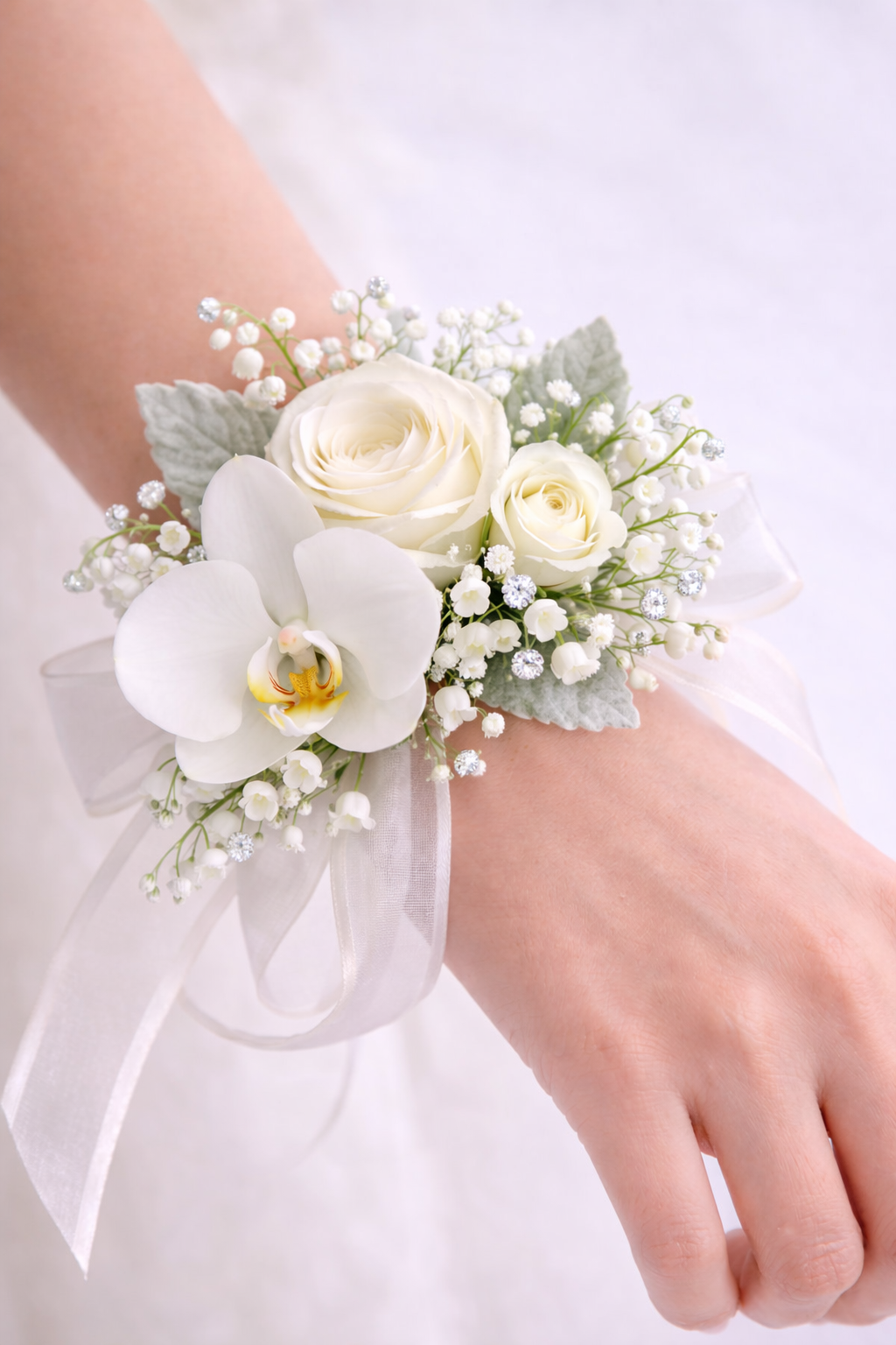 White Opulence Corsage