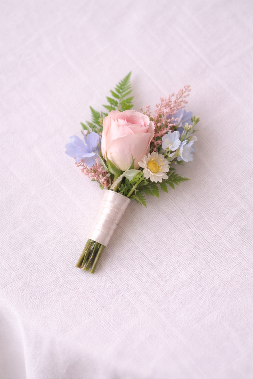 Pastel Petal Garden Groom Boutonniere