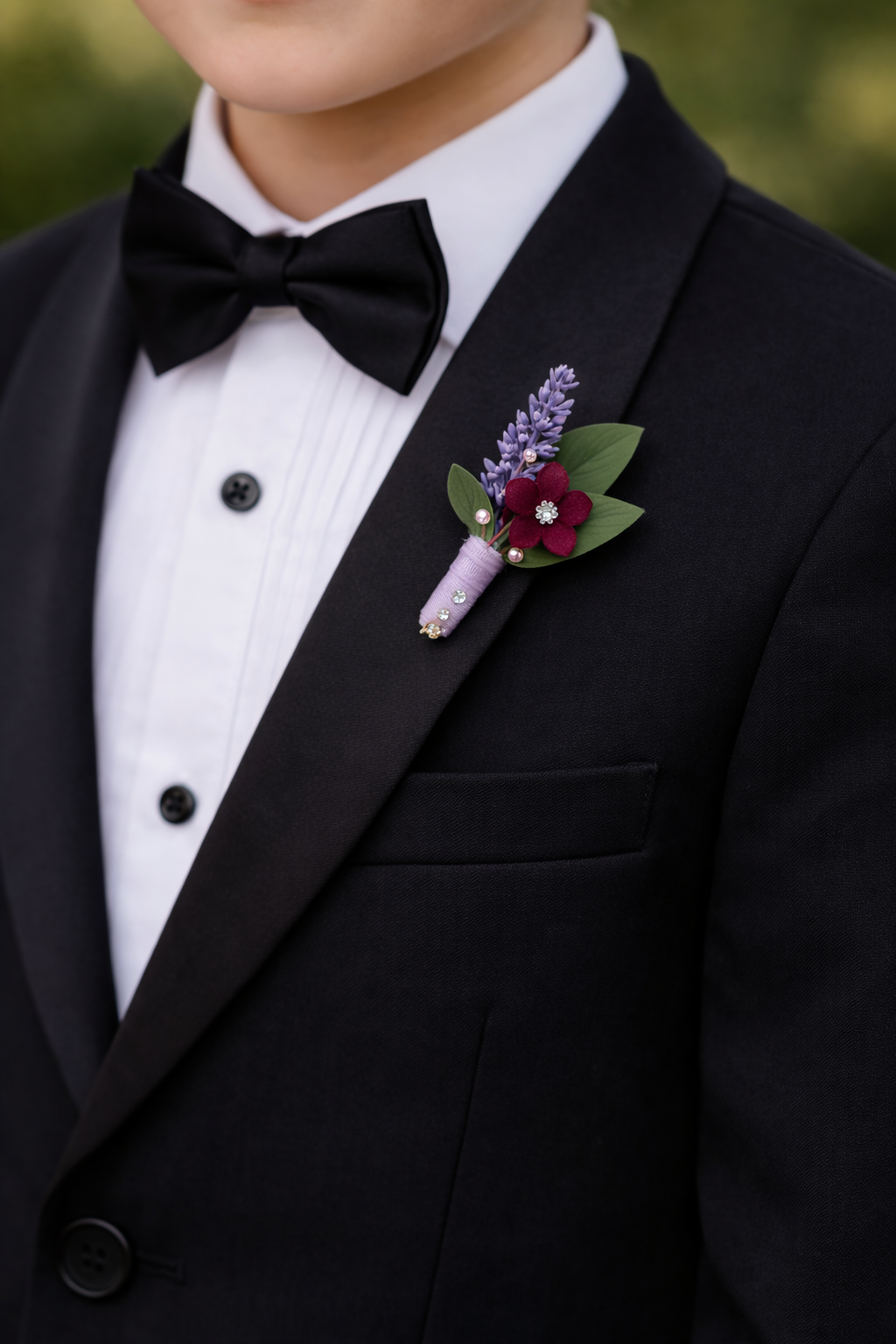 Jewel Tones Page boy Boutonniere