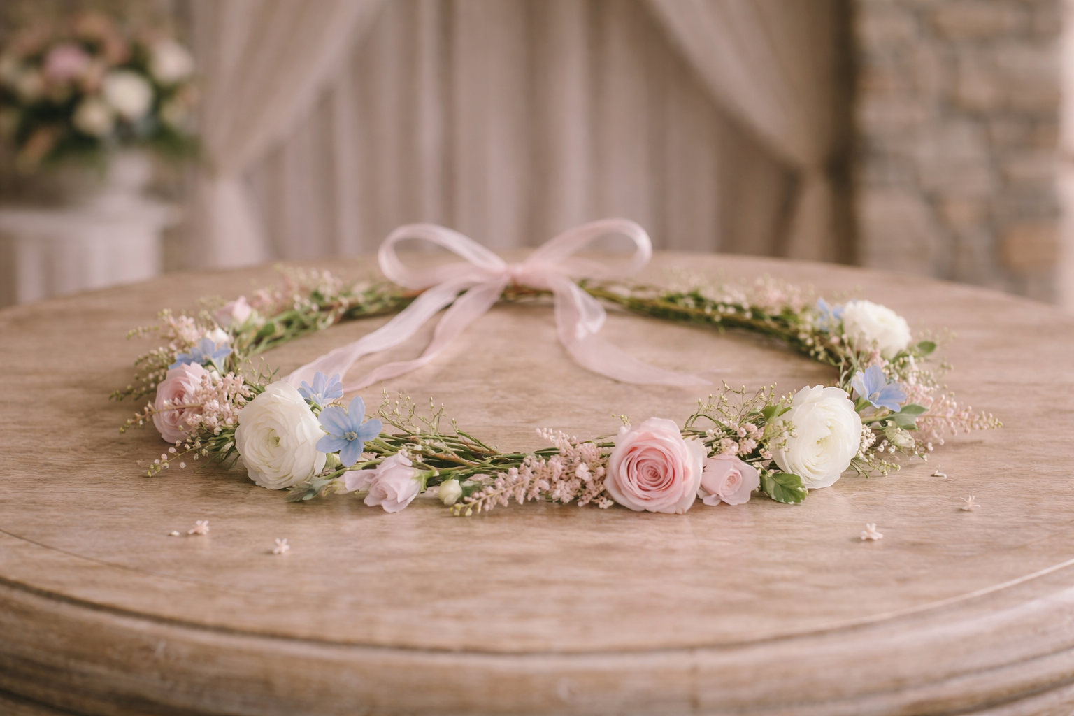 Blush Garden Romance Flower Crown