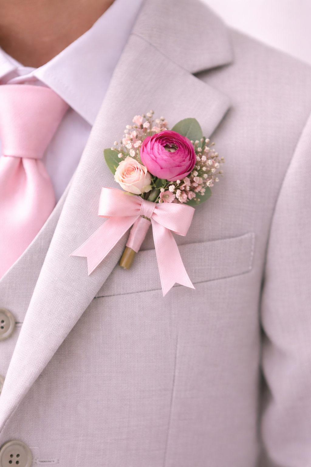 Pink Eclat Page boy Boutonniere