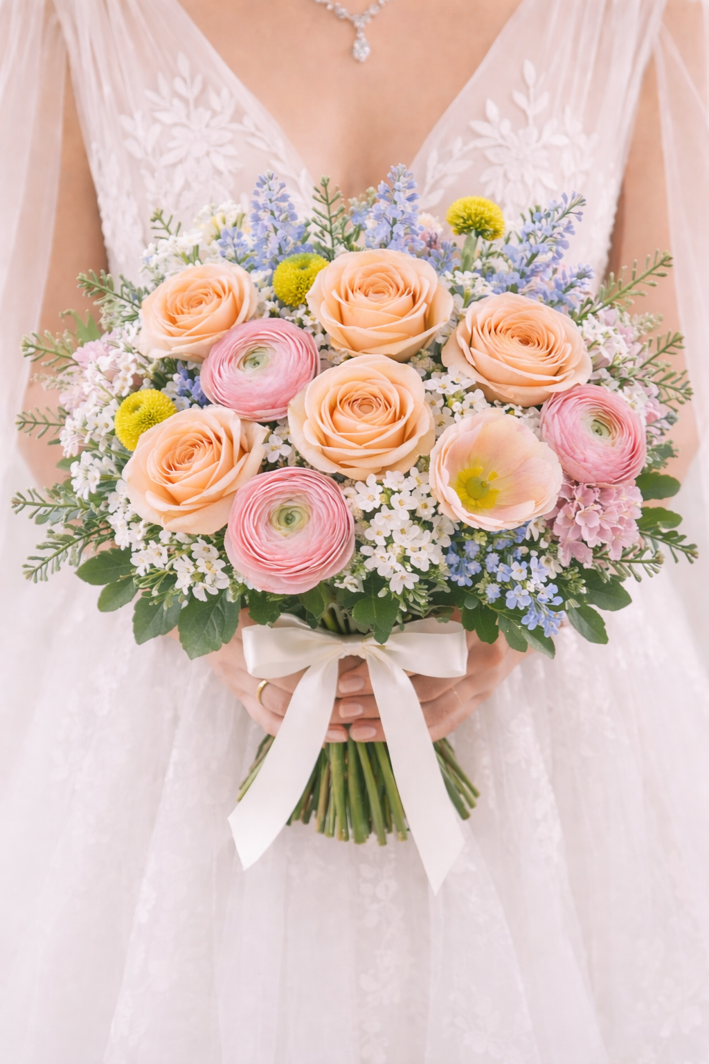 Pastel Petal Garden Bridal Bouquet
