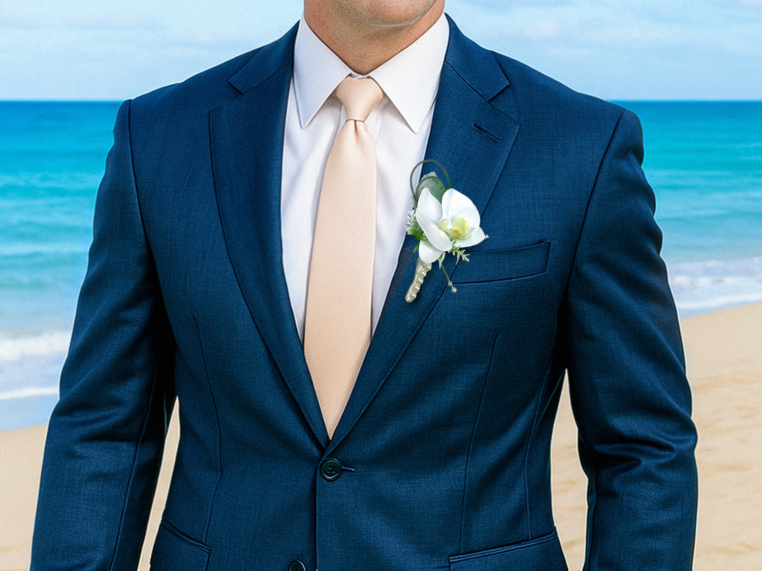 Sea Breeze groom boutonniere