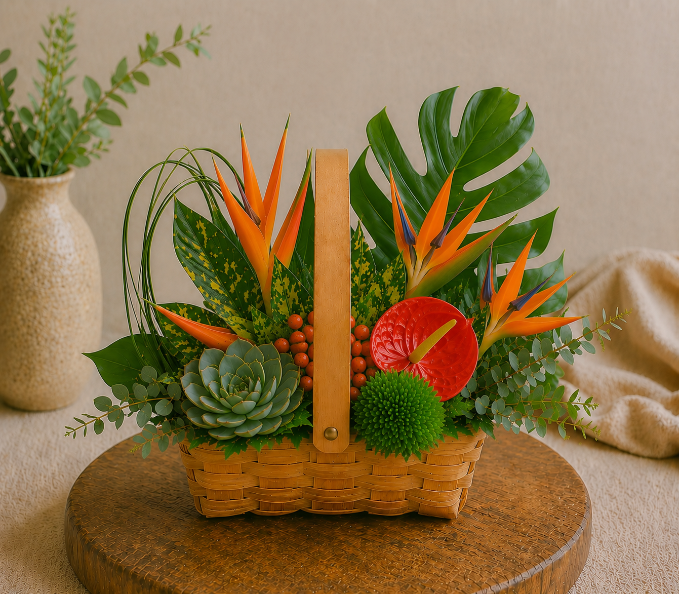 Tropical Minimalist Basket