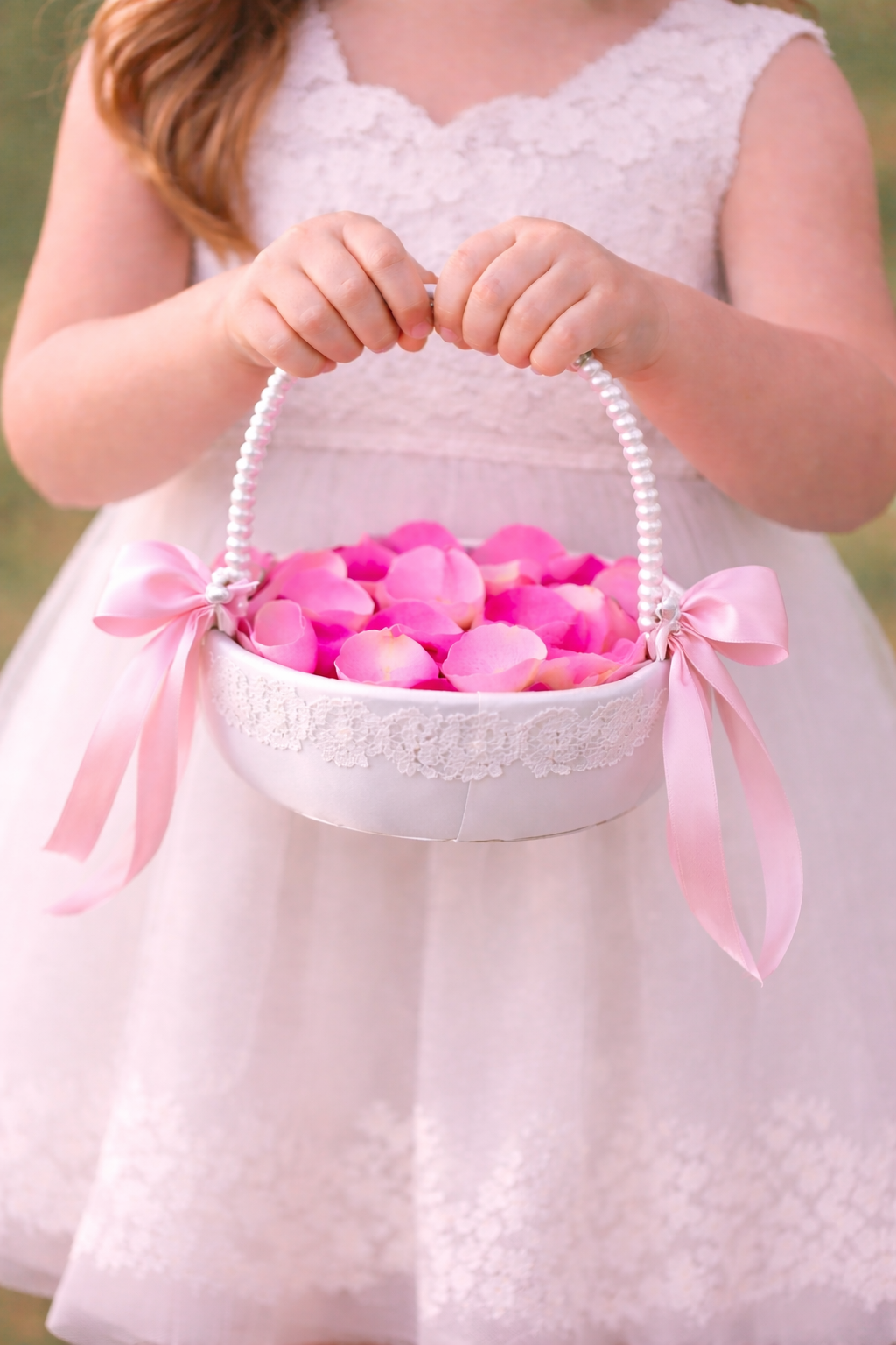 Pink Eclat Flower Girl Basket