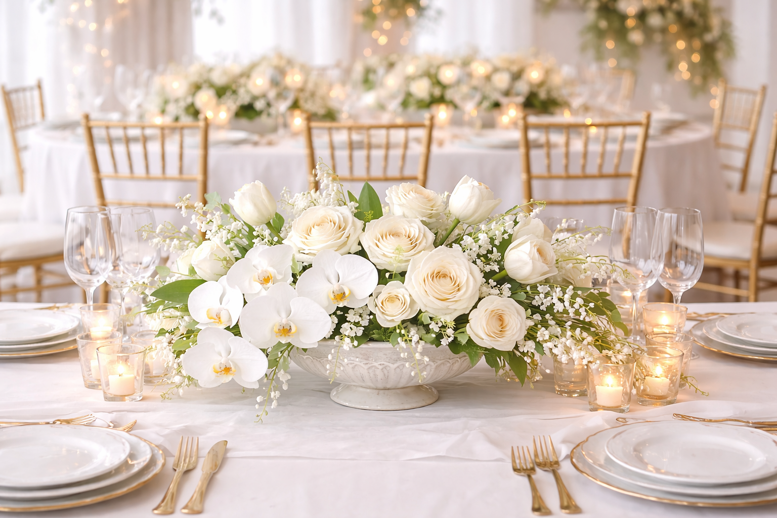 White Opulence Centerpiece