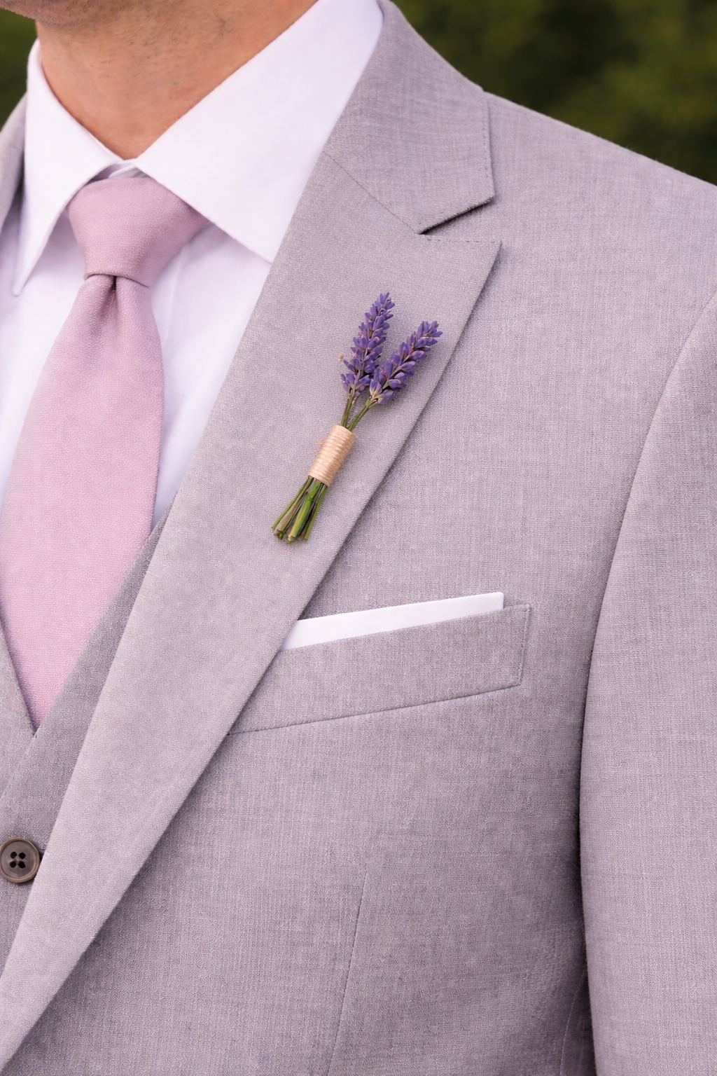 Chic Blush Groomsman Boutonniere