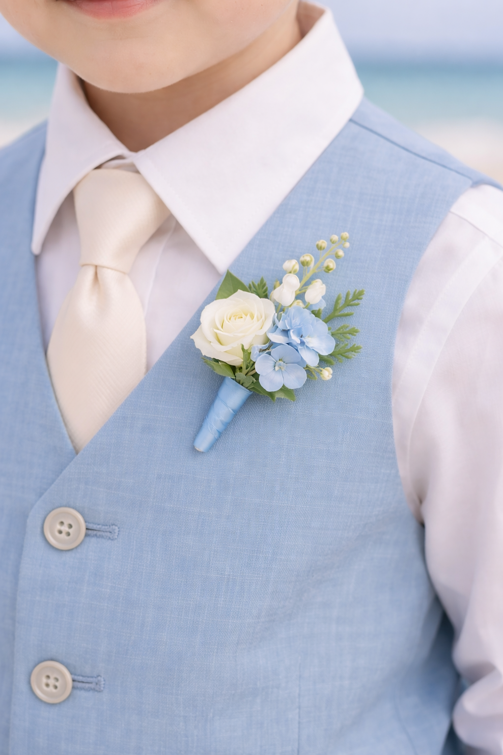 Sea Breeze Page Boy Boutonniere