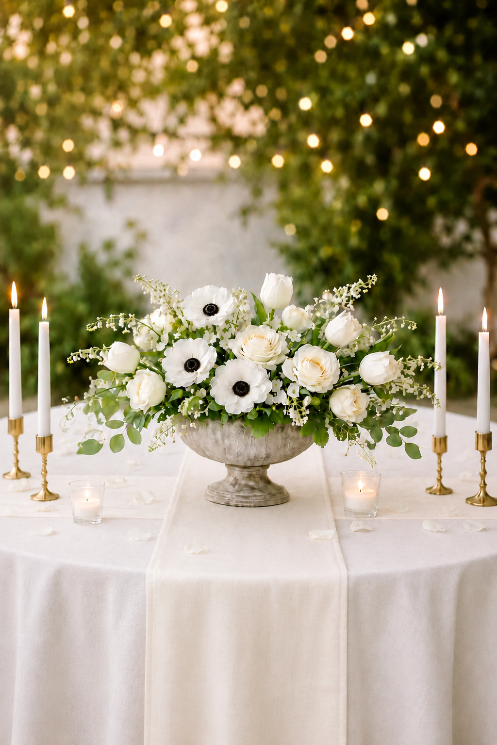 Ivory Luxe Centerpiece