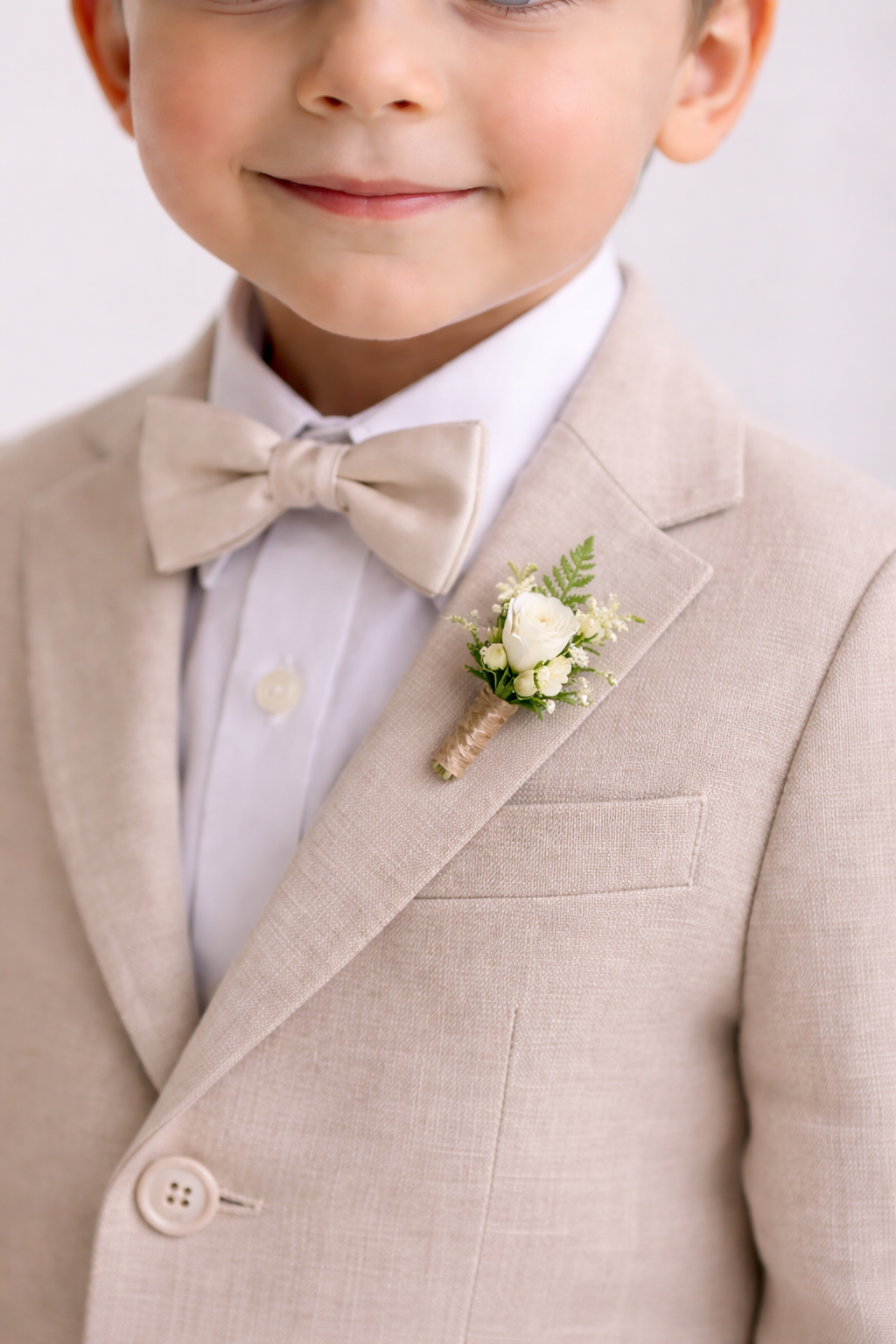 Ivory Luxe Page Boy Boutonniere