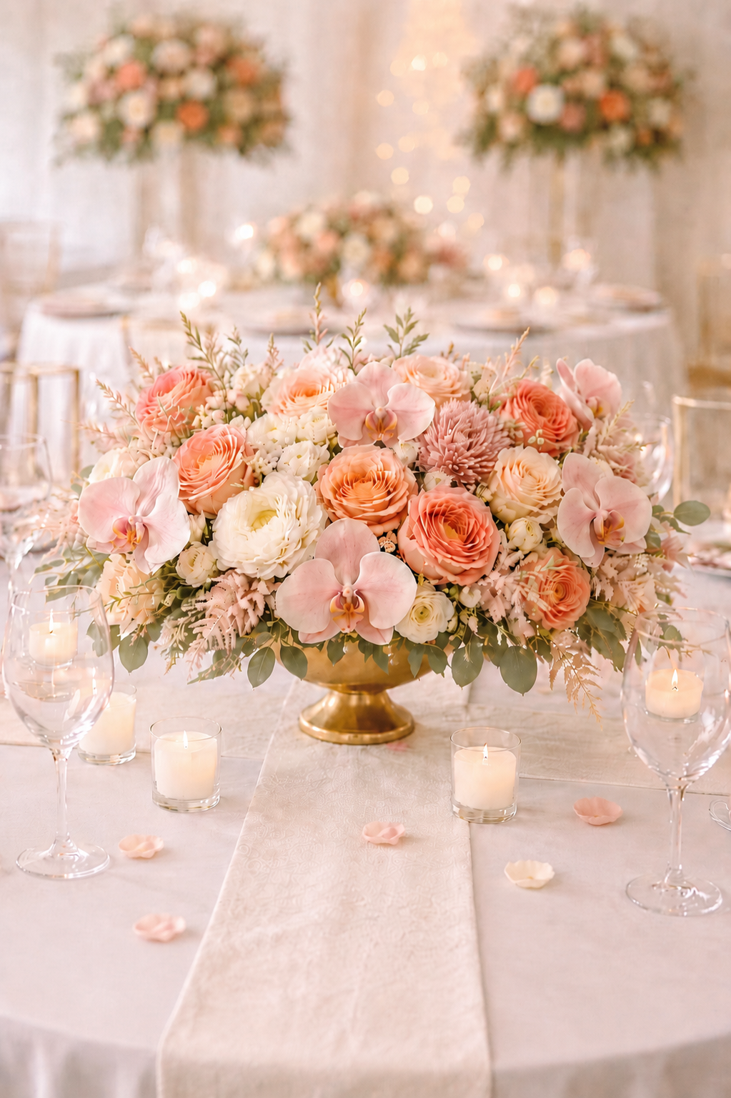 Wild Coral Bloom centerpiece