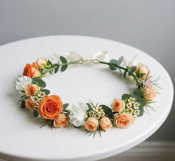 Wild Coral Bloom Flower Crown