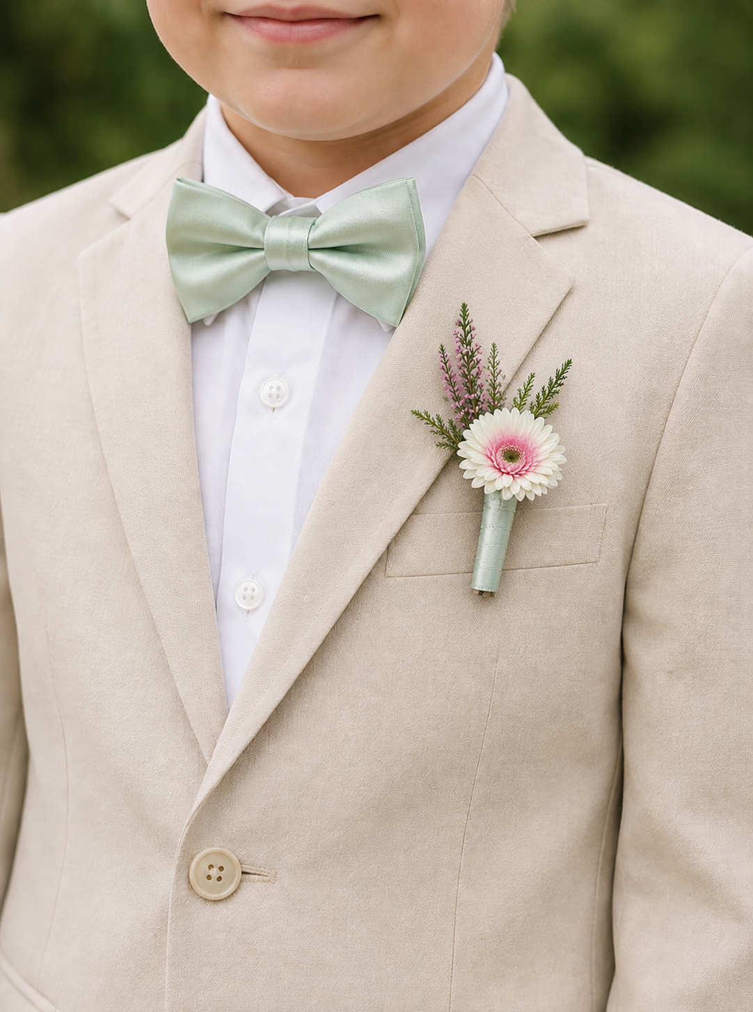 Chic Blush Page boy Boutonniere