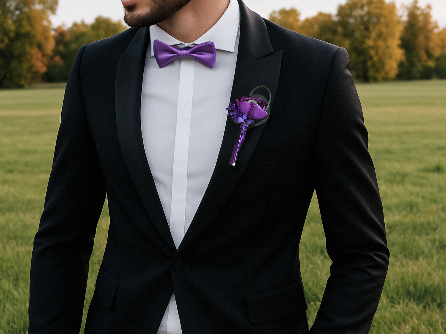 The Jewel Tones Groomsman Boutonniere