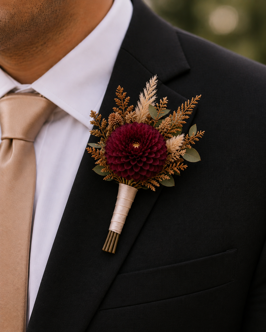 Coffee and Wine Groomsman Boutonniere