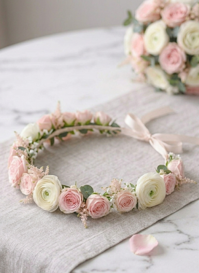 Blushing Pink Flower Crown