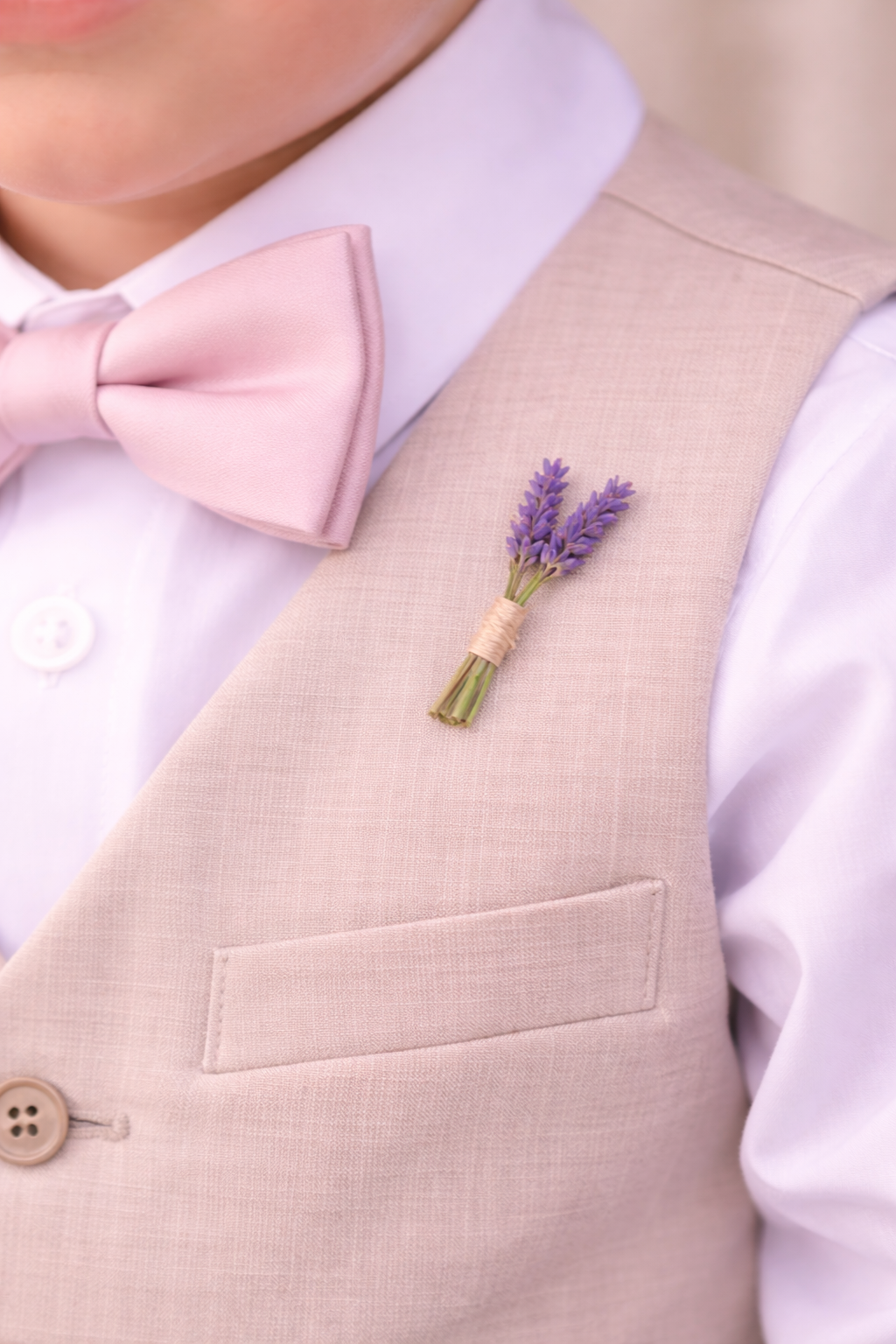 Chic Blush Page boy Boutonniere