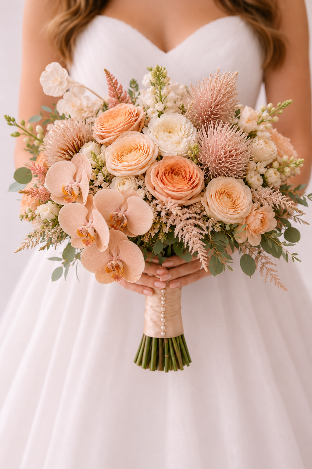 Wild Coral Bloom Bridal Bouquet