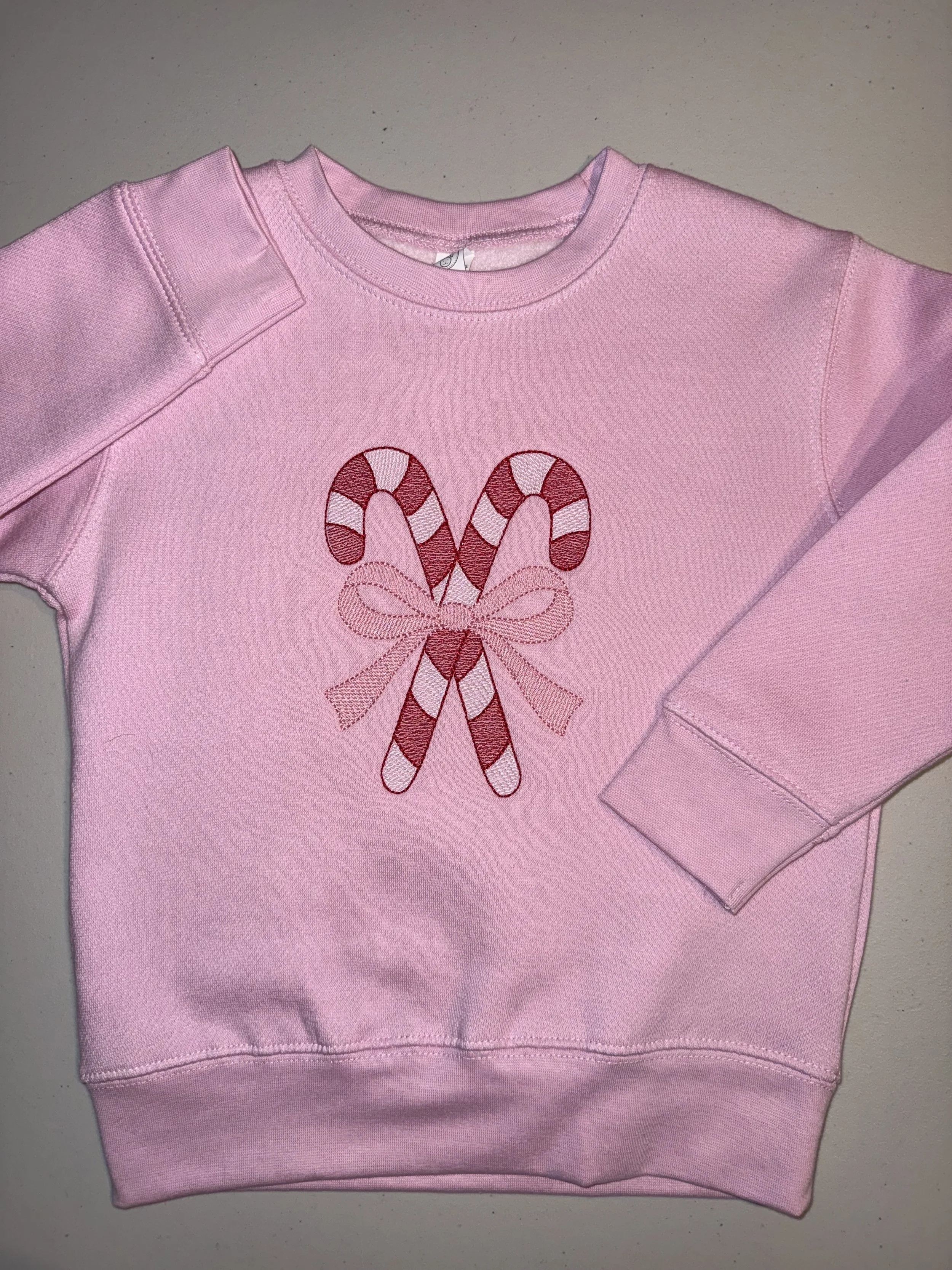 Toddler - Pink - Candy Cane Bow