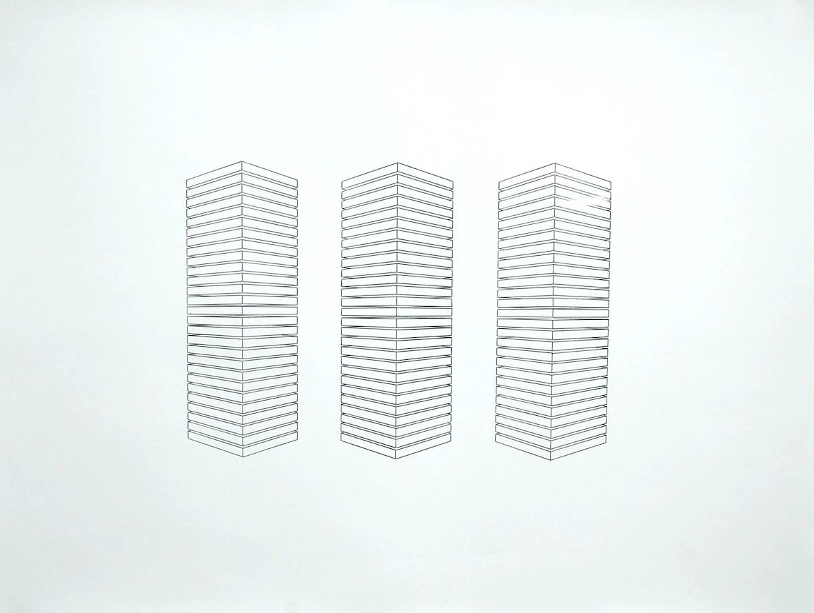 Position, Position, Position, 2005 
Carbon copy drawing, 40 x 60m