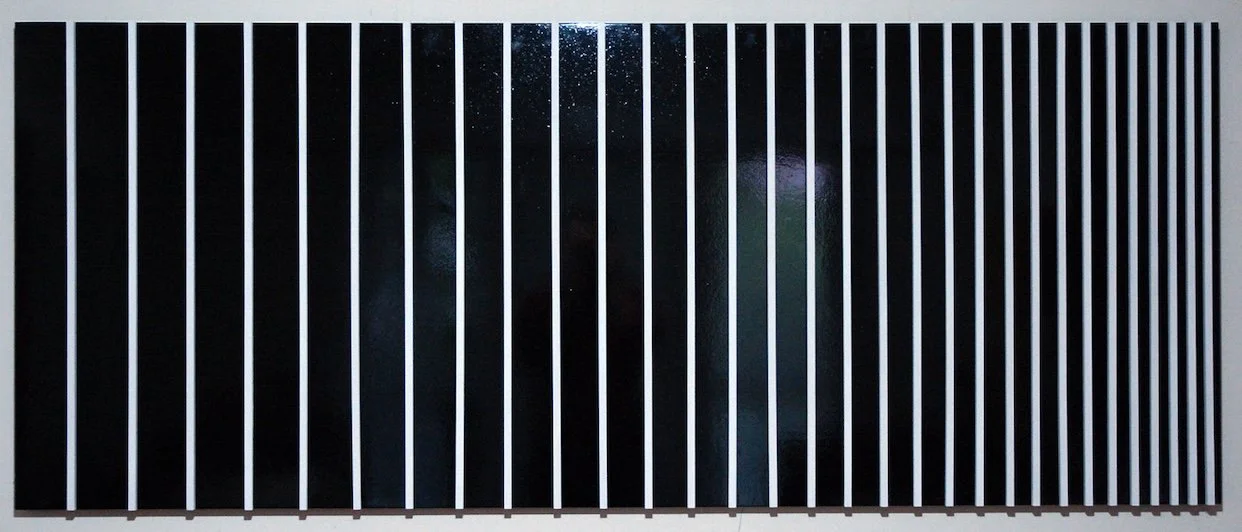 Increments, 2010
Enamel and wood on door, 80cm x 2m