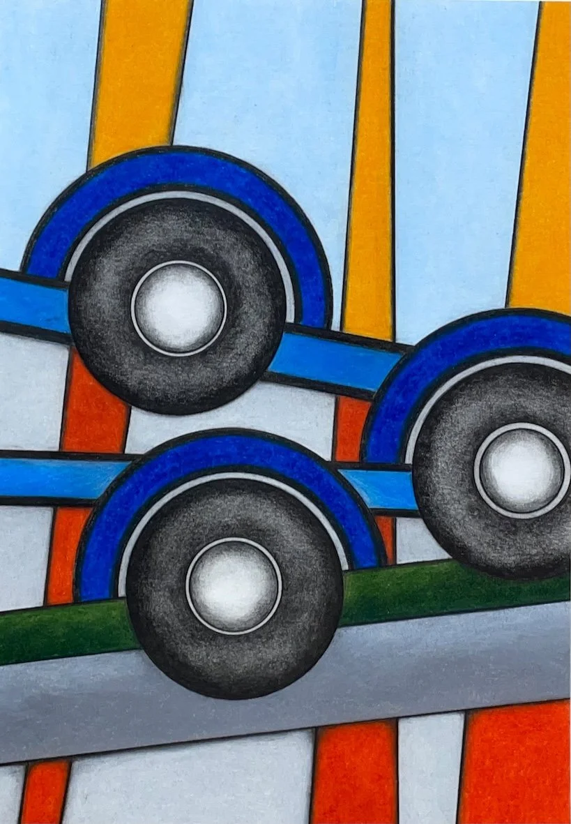 Wheels up (2), 2024
Pencil on paper, 15 x 10cm