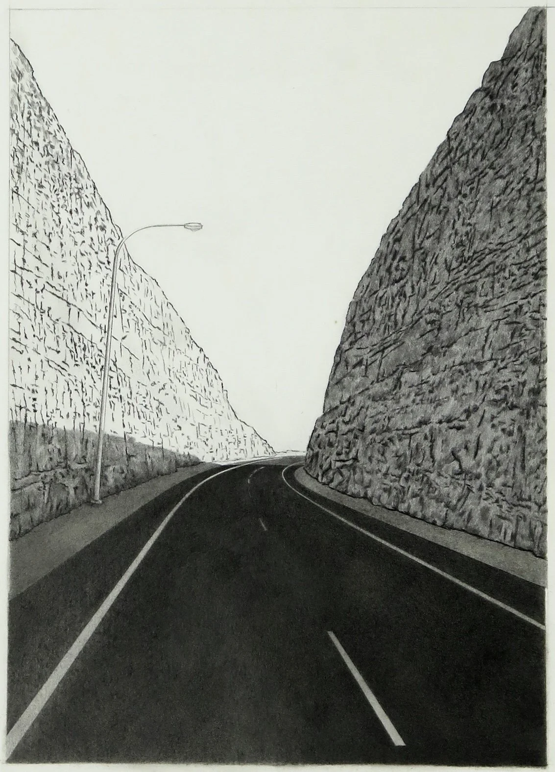 Bend with shadow, 2020
Carbon copy drawing, 30 x 21cm