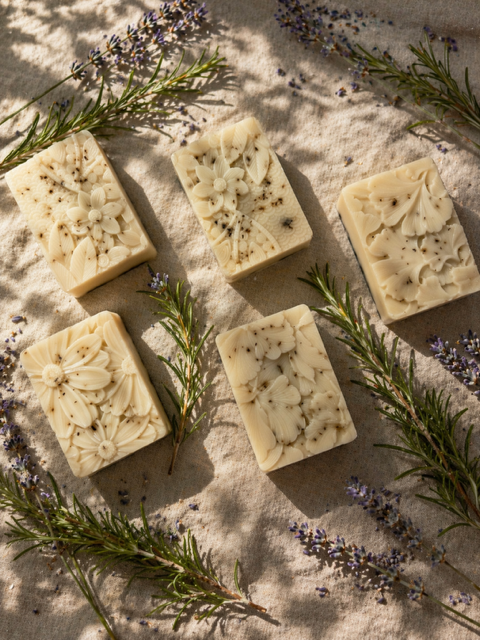 Lavender & Rosemary Shampoo Bars with Rosemary