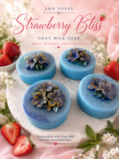 Strawberry Bliss Goat Milk Soap 🍓